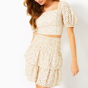 NWT 2 Piece Lilly Pulitzer Yara Eyelet Set
